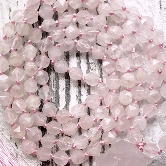 LOVE faceted Rose quartz Meditation Mala necklace✨ - Picture 5 of 5